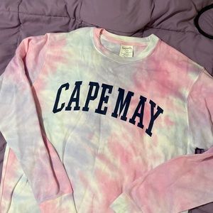 Cape May NJ Beach Tie Dye Sweatshirt